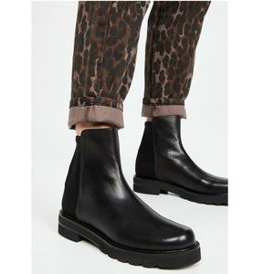 $650 STUART WEITZMAN 5050 Bootie BLACK LEATHER STRETCH CHELSEA 11.5 C (PB20)